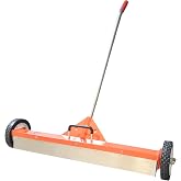 Zeluga 10-494 30 inch Rolling Magnetic Sweeper with Wheels, Powerful Magnets Box with Quick Release Handle, Orange