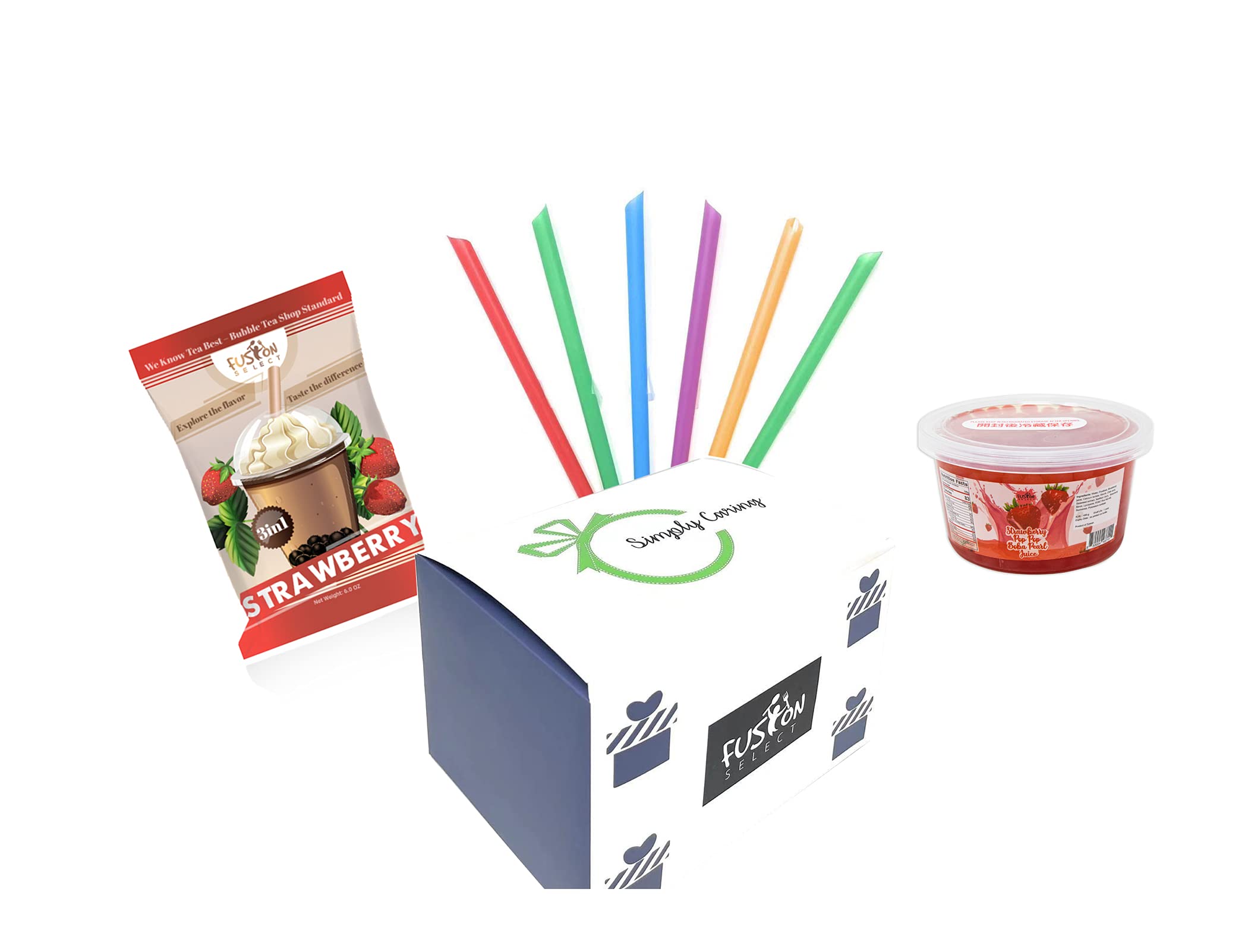 Buy Fusion Select Ultimate Strawberry Bursting Boba Bubble Tea DIY Kit