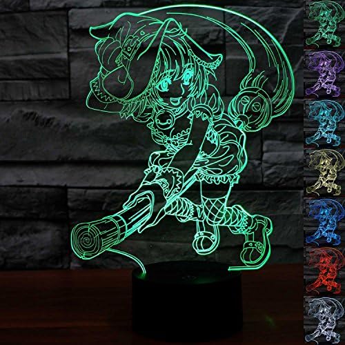 ALUONI 3D Illusion Lamp, Stunning Visual Three-Dimensional Light Effect [USB Powered,Touch Switch,7 Colors Change] Creative Design Night Light (3D Witch)