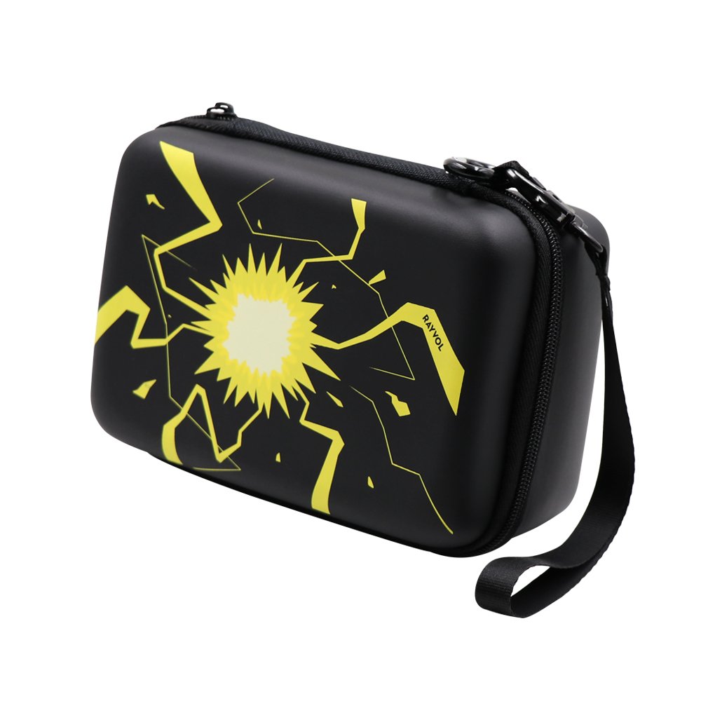 Rayvol TCG Card Case Fits 400 Cards, Storage Card Holder with Hand Strap and Carabineer, Black