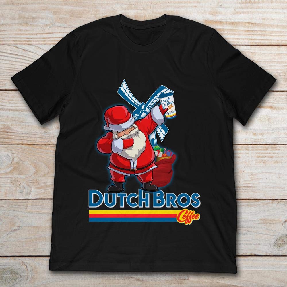 Funny Santa Claus Dutchbros Coffee Dutch Wind Turbine Christmas, Short Sleeves, Unisex, For S T Shirt