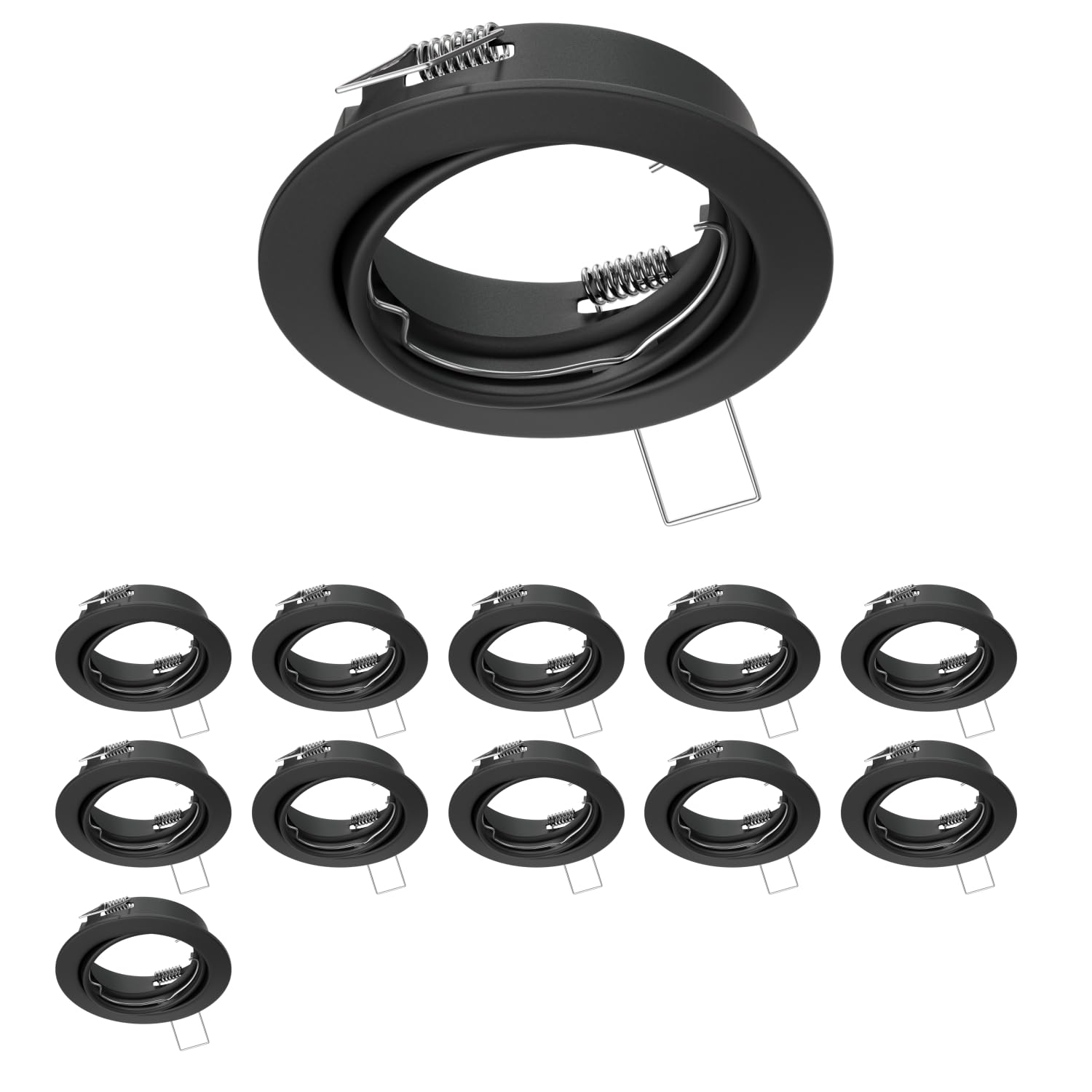 ledscom.de 12 Ceiling recessed Frames Fere, Round, swivelling, Black matt