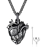 ADMETUS Cremation Urn Necklace for Ashes Keepsake Waterproof Pendant Memorial Jewelry Gifts for Loss of Someone with Filling Kit