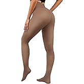 YSense Fleece Lined Tights Women Fake Thermal Translucent Pantyhose High Waist Warm Lining Thick Sheer Leggings for Winter