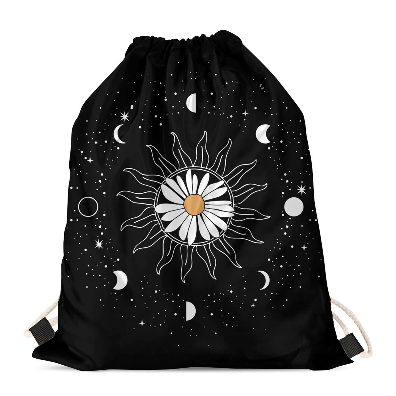Showudesigns Daisy Sun And Moon Print Drawstring Bag Kids PE Gym P.E Sports Rucksack School Bag for Boys Girls Personalised Travel Storage Pouch โ image 1