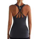 RUNNING GIRL Workout Tank Tops for Women Built in Shelf Bras Padded,Sleeveless Gym Tops Athletic Yoga Shirts
