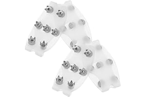 Alipis 2 Pairs Ice Cleats with 7-Tooth Manganese Spikes, Anti-Skid Snow Traction Shoe Crampons for Winter