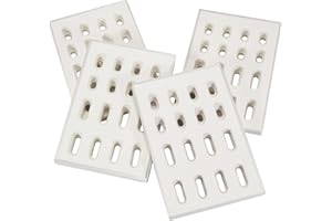 GasSaf Ceramic Bricks Replacement for Barbeques Galore Grand Turbo, Grand Hall, Members Mark Grills, 4 PCS Heat Plates Ceramic Briquettes Flame Tamer (7-1/16" L x 4-3/4" W x 1/2" H)