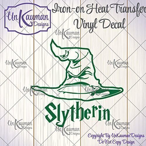 Harry Potter Inspired Slytherin, Gryffindor, Ravenclaw, or Hufflepuff Sorting Hat Iron On Vinyl Decals