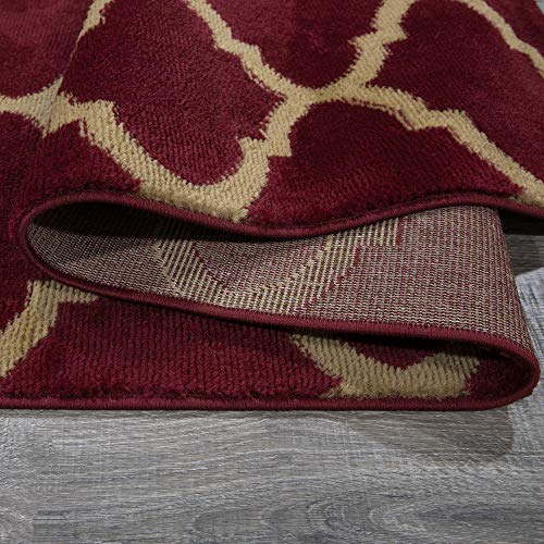 Ottomanson Royal Collection Moroccan Trellis NonSlip Jute Backing Area