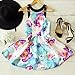 FANCYINN Women Sexy Halter Neck Floral Print Backless Beach Skater Mini Dress M