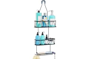 HapiRm Over Head Shower Caddy, Rustproof & Waterproof Shower Caddy Hanging with with Soap Holder & 4 Hooks, No Drilling Bathr