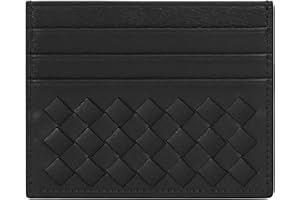 Unaone Slim Minimalist Wallet - Credit Card Holder, Leather Front Pocket Wallet Card Case for Men & Women, Black