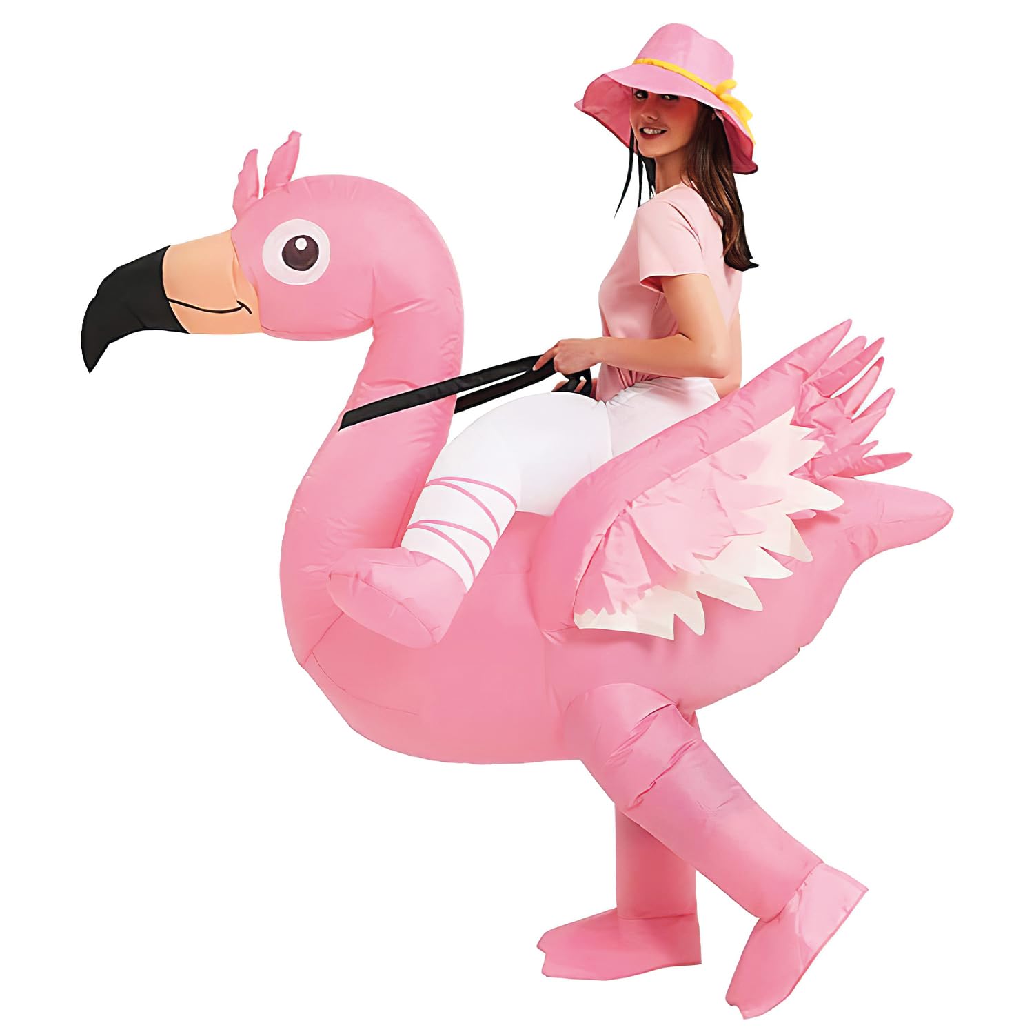 Pink Flamingo Inflatable Disguise | Unusual Costume Adult Size 160 to 190cm | Made of Highly Resistant Polyester - Pleasant to Wear | Inflating System Included | Giant Animal | OriginalCup®