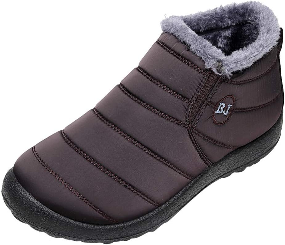 WANQUIY Womens Teen Ladies Flat Boots Shoes Winter Snow Boots Ankle Booties Shoes Work Shoes