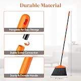 Lifewit Broom 53in Extendable Stainless Pole Indoor Outdoor 13in Head Orange view 3