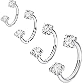 FLOGWE 16G 18G 20G Internal Thread Horseshoe Nose Ring,316L Stainless Steel Circular Barbell Helix Snug Tragus Rook Daith Cartilage Earring Lip Ring Piercing Jewelry for Women Men 6mm 8mm 10mm 12mm