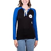 Ultra Game Women's NBA Official Standard Super Soft Long Sleeve Lace-Up Shirt