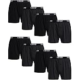 IZOD Mens Underwear Boxer Shorts - 8 Pack Soft Performance Knit 4'' Inseam Relaxed Fit Cotton Boxers for Men with Button Fly
