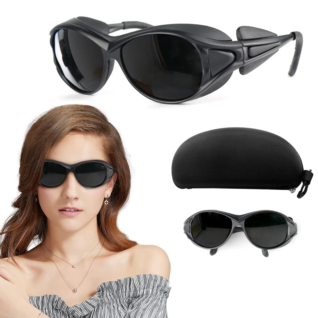 red mitochondria Safety Goggles, IPL 200nm-2000nm Laser Safety Glasses for HPL/IPL Hair Removal，Safety Sunglasses Sunbed Goggles Eye Protective Glasses