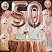 KatchOn, Giant Rose Gold 50th Birthday Balloons - 40 Inch | 50 Balloon Number, Confetti Balloons | 50 Balloon, 50 and Fabulous Birthday Decorations | 50th Anniversary Decorations