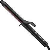 ANNLARY 1 Inch Curling Iron, Hair Curler for Beach Waves and Defined Curls | Titanium Ceramic Tourmaline Coating Plates, Dual PTC Heating, 8 Heat Settings, LED Display, NTC Control, And Dual Voltage.