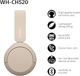 Sony WH-CH520 Wireless Bluetooth On-Ear Headphones 50hr Battery EQ Clear Calls view 3