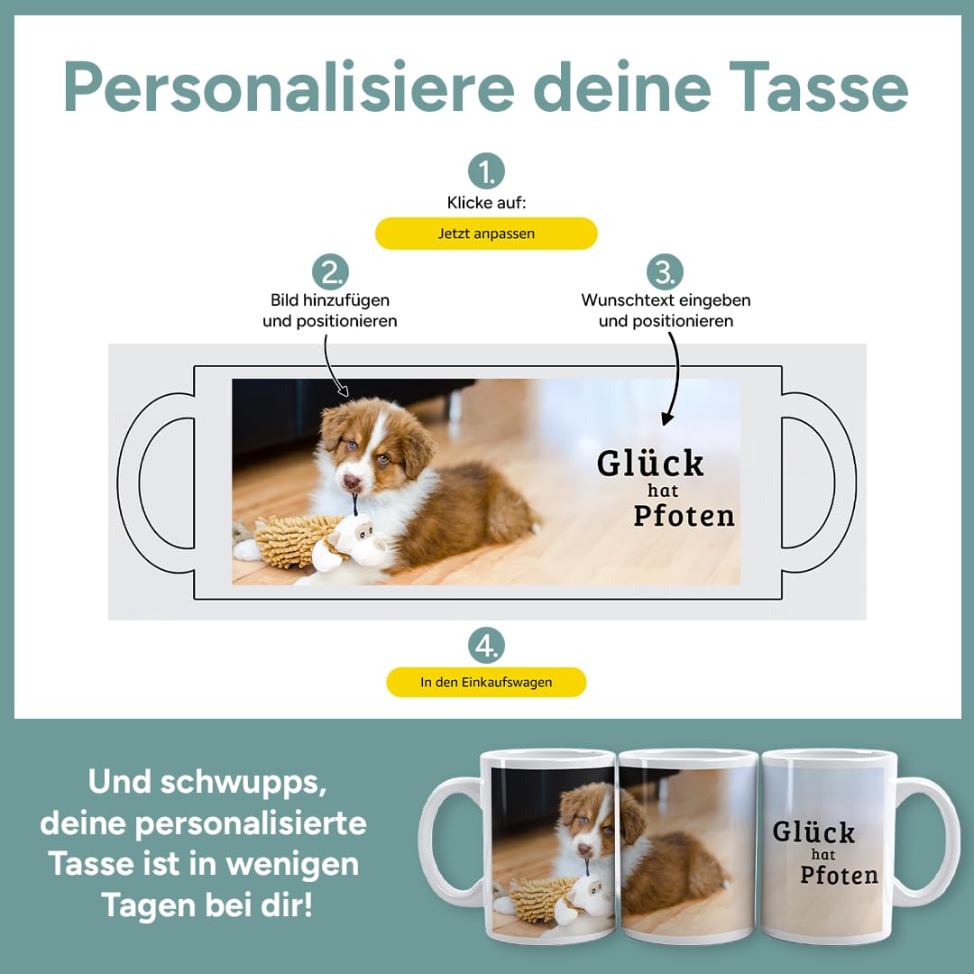 Personalisierte Tasse | personalisiert mit Foto oder Text | Tasse mit Bild | Geschenkidee | Fototasse | Bürotasse oder für Zuhause | Spülmaschinenfest | Blau mit Geschenkkarton Geschenk 6