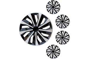 AIQIYING Hubcap Wheel Covers Replacement R16 Size Hub Caps Universal-Fit Steel Wheel Rim Cap ABS Tire Cover for Most Cars Trucks SUV Sedans -Set of 4（16-inch，Silver-Black）