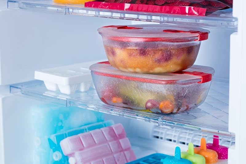 Cook & Heat Cook & Heat – Juego de 3 alimentos cuadrados de cristal 1 L con tapa hermética especial para microondas – Cajas de conservación