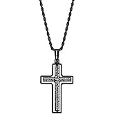 EVE'S ADDICTION Men's Spinner Cross Lord's Prayer Pendant Necklace - Gifts for Dad