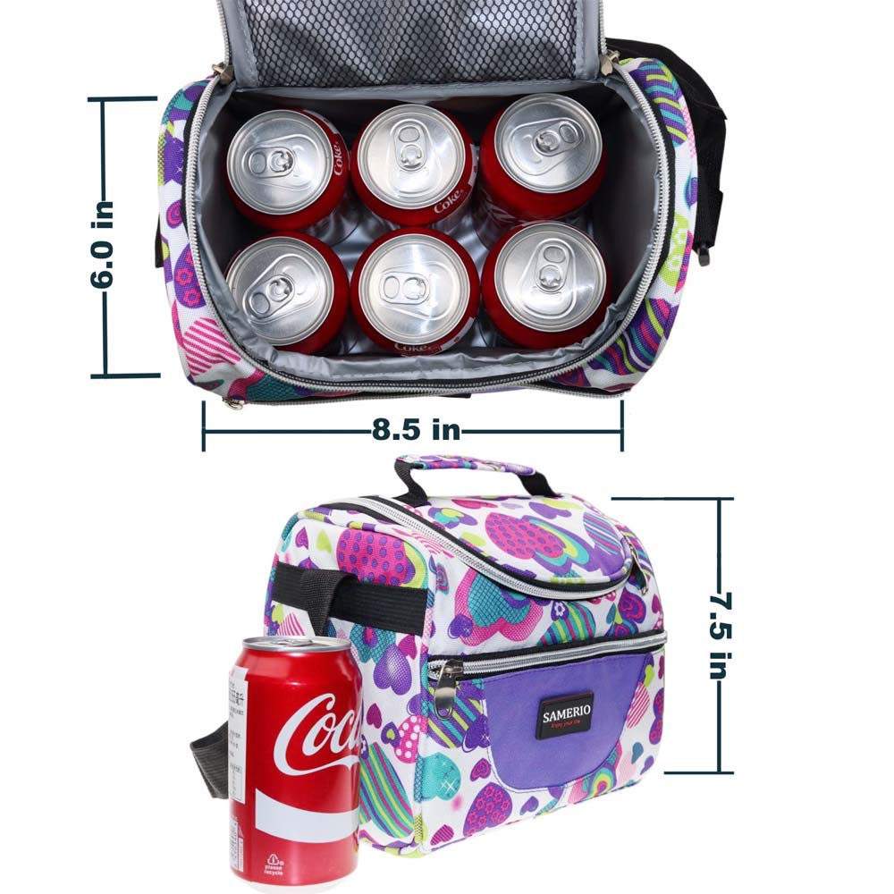 Lunch Bags For Women, Adult Lunch Box For Work Men/Women /Kids with Adjustable Strap and Zip Closure Travel Lunch Tote, Front Pocket (purple)