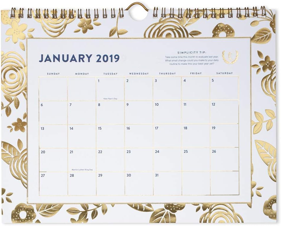 Best 2019 gold foil desk calendar