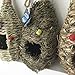 AROMA TREES Set of 3 Bird Hut 9” x 4”, Hand Woven Small Hanging Birdhouses Hummingbird Nesting Chickadee House, Wren Nest Fiber, Bird Hideaway Sparrow House for Finch & Canary