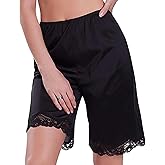 Hedovan Women Culotte Half Slips Satin Bloomer Pettipants Under Dresses Lace Trim Pants Elastic Waist Liner Slip Shorts