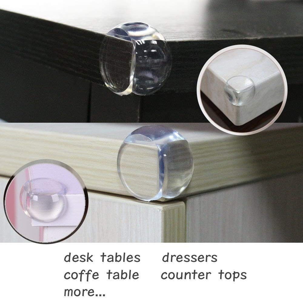 Clear Furniture Corner Protector Corner Guards Sharp Corner Cushion Bumpers With Adhesive Gel for Child Caring (24 Packs)