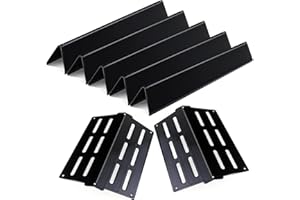 Dictirdy 17.5 inch Porcelain Flavorizer Bars Grill Replacement Parts for Weber Genesis 300 Series E310 E320 E330 S310 S320 S330 EP/CEP 310 EP/CEP 320 EP/CEP 330 with Front Control Knob Heating Plate