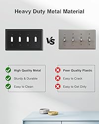 TREEWELL 2-Pack Quad Toggle Light Switch Cover