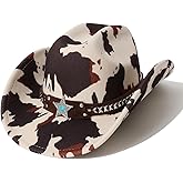 WDIRARA Women's Cowboy Hat Cow Print Western Cowgirl Hats Travel Vacation