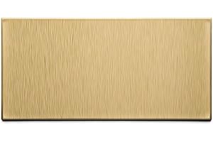 Aspect Peel and Stick Backsplash Brushed Champagne Short Grain Metal Tile Sample for Kitchen and Bathrooms (3" x 6" Sample)