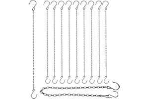 HEDGBOBO Adjustable Hanging Chain with Hooks, 21 Inch, Black - 10 Pack Heavy Duty for Hanging Grow Lights, Christmas Wreath, Neon Sign, Indoor Plants, Bird Feeders