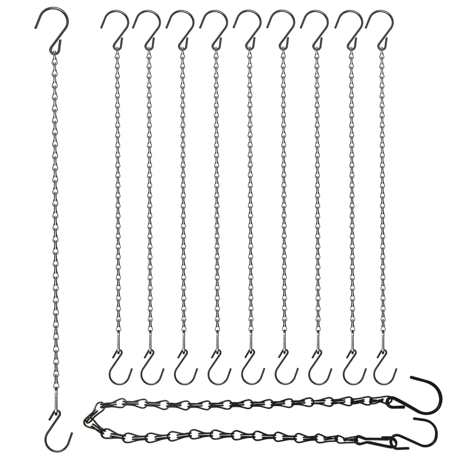 Photo 1 of HEDGBOBO 10 Pack 21 Inch Black Hanging Chains with Hooks for Grow Lights Chain Adjustable, Bird feeders, Plant Hanger Indoor, Hanging Planter, Wind Chime, Pendant Light, Christmas Wreath