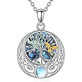 Dralox Owl Tree of Life Necklace Sterling Silver Owl Pendant Jewelry Gifts for Women