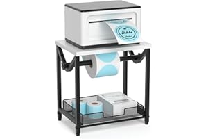 ikkle Label Holder for Rolls and Fanfold Labels, Wooden Thermal Label Holder for Desktop Label Printer, Shipping Label Holder for Thermal Printer Accessory, Ideal for Home, Office, Small Businesses