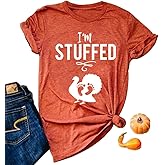 I'm Stuffed Thanksgiving Pregnancy T-Shirt Women Funny Baby Feet Turkey Graphic Tee Cute Fall Turkey Maternity Tops