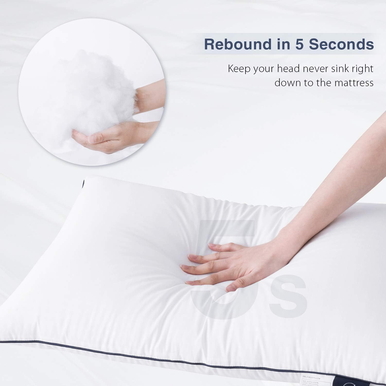 SUMITU Bed Pillows for Sleeping 2 Pack Standard Size 20 x 26 Inches, Hypoallergenic Pillow for Side and Back Sleeper, Soft Hotel Gel Pillows Set of 2, Down Alternative Cooling Pillow: Home & Kitchen