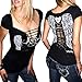 Demi Loon Sexy Women's Biker Tee| Gothic Slashed Angel Wings Country Tattoo Tee É Black