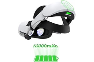 HATALKIN Head Strap with 10000mAh Battery Fast Charge Compatible with Quest 2 Accessories, Rechargeable Adjustable Headstrap to Extend Playtime and Comfort for VR Headset Compatible with Oculus Quest 2