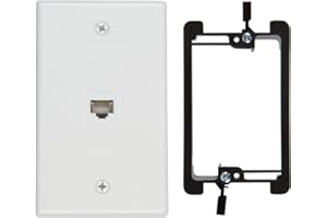 BUYER'S POINT Cat6 Female-to-Female Wall Plate | UL Listed, 1 Port with an Easy Install Low Voltage Mounting Bracket, Perfect for High Speed Data Connection at Work or Home (White) — 1 Pack