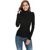 Womens Long Sleeve Mock Turtleneck Stretch Fitted Underscrubs Layer Tee Tops